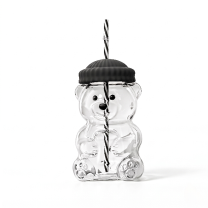 3D Bear Glass Water Bottle