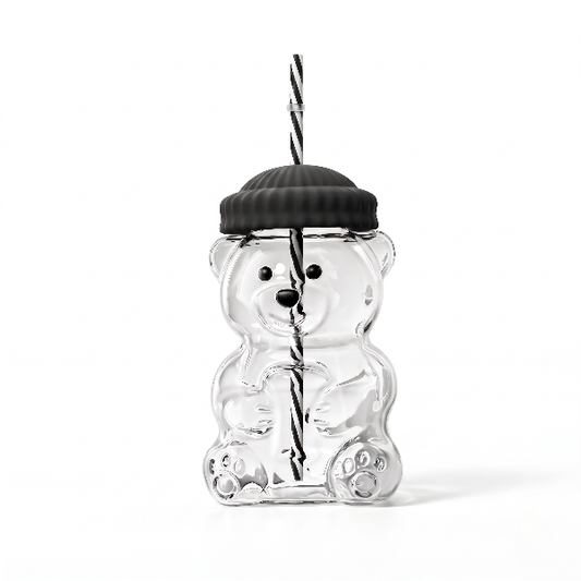 3D Bear Glass Water Bottle