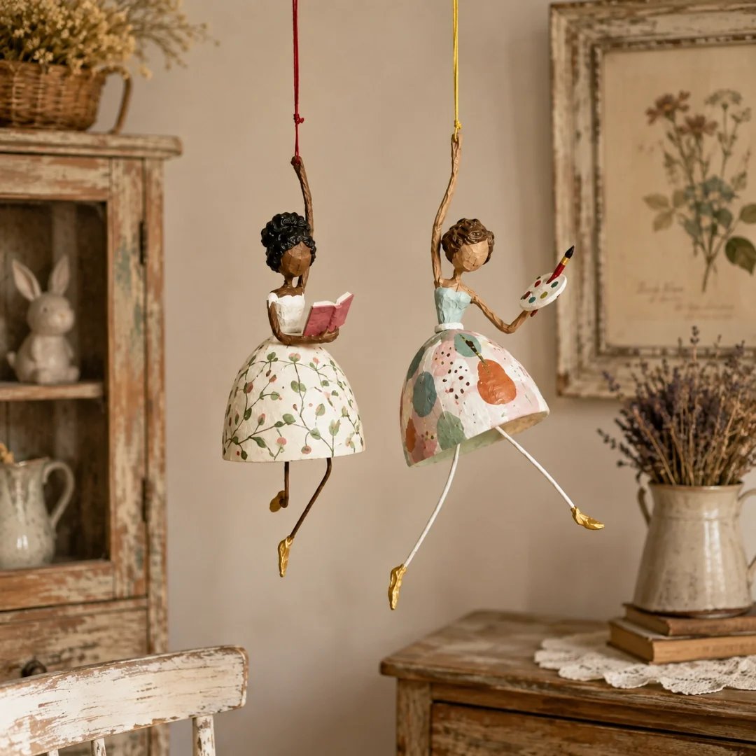 🌸Whimsical Dancing Lady Hanging Ornament — Gently Dances in the Breeze✨