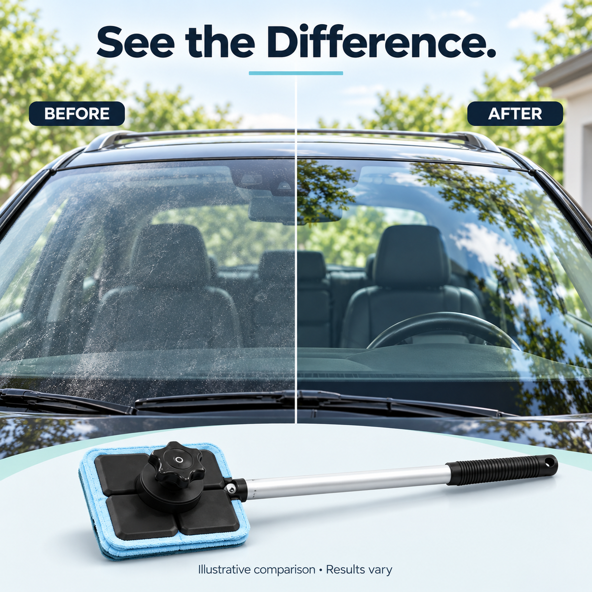 🧲 Clean Both Sides with a Dual Magnetic Windshield Cleaner