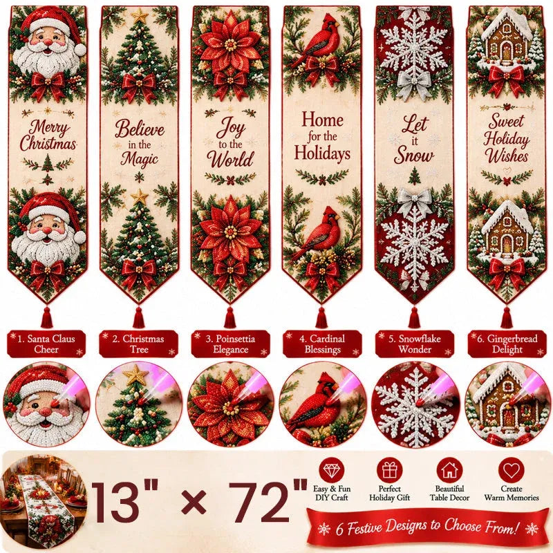 🎄✨ DIY Christmas Diamond Painting Table Runner Kit(📦Buy 2 Free Shipping)