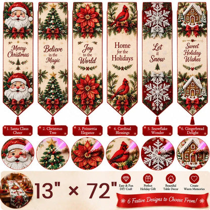 🎄✨ DIY Christmas Diamond Painting Table Runner Kit(📦Buy 2 Free Shipping)
