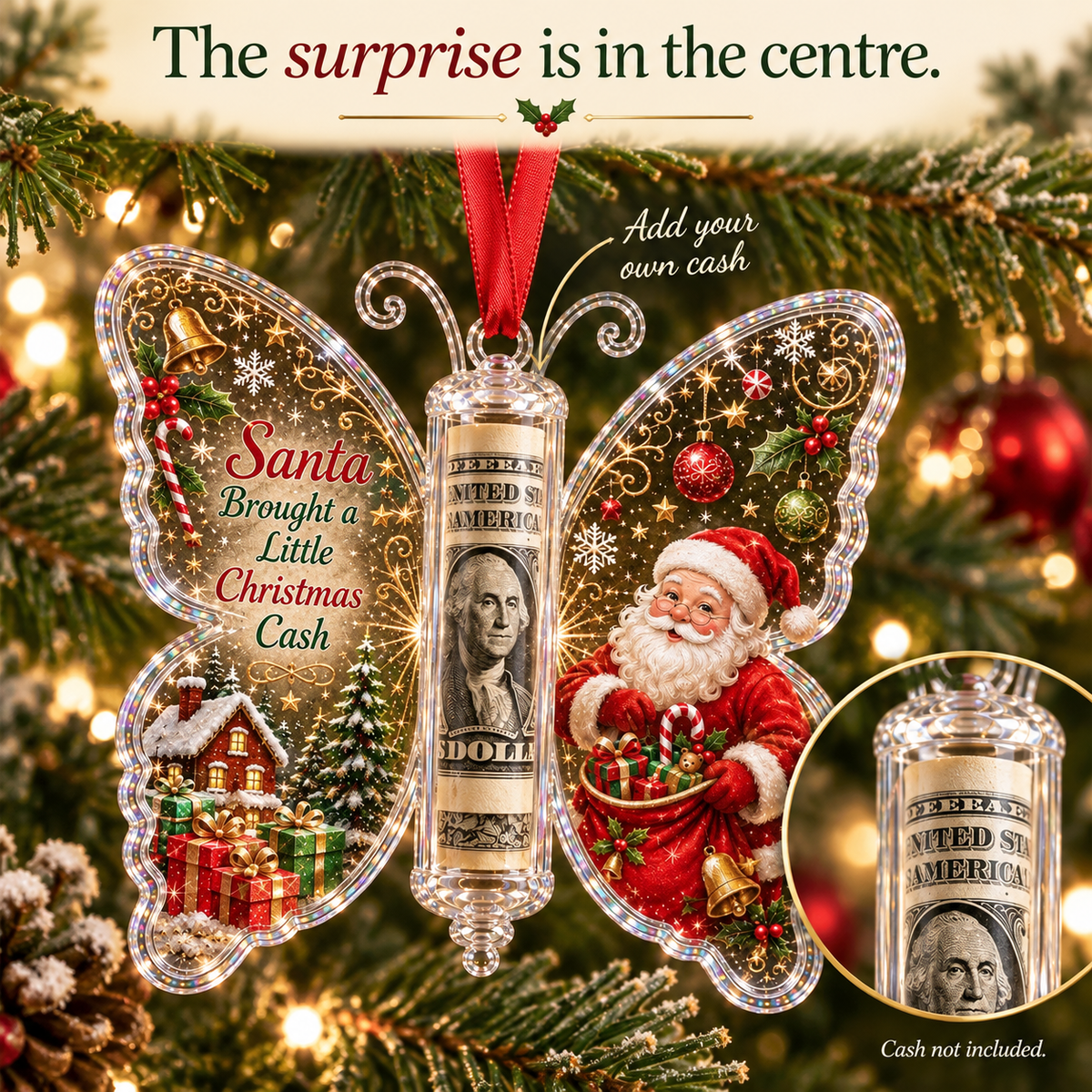 🎄 Christmas Butterfly Cash Holder — Make Giving Money Feel Special 🎁