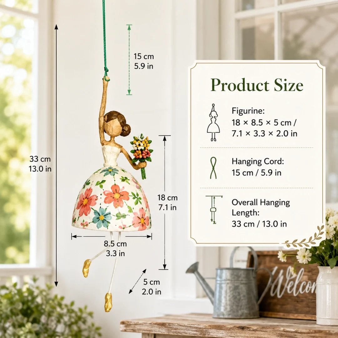 🌸Whimsical Dancing Lady Hanging Ornament — Gently Dances in the Breeze✨