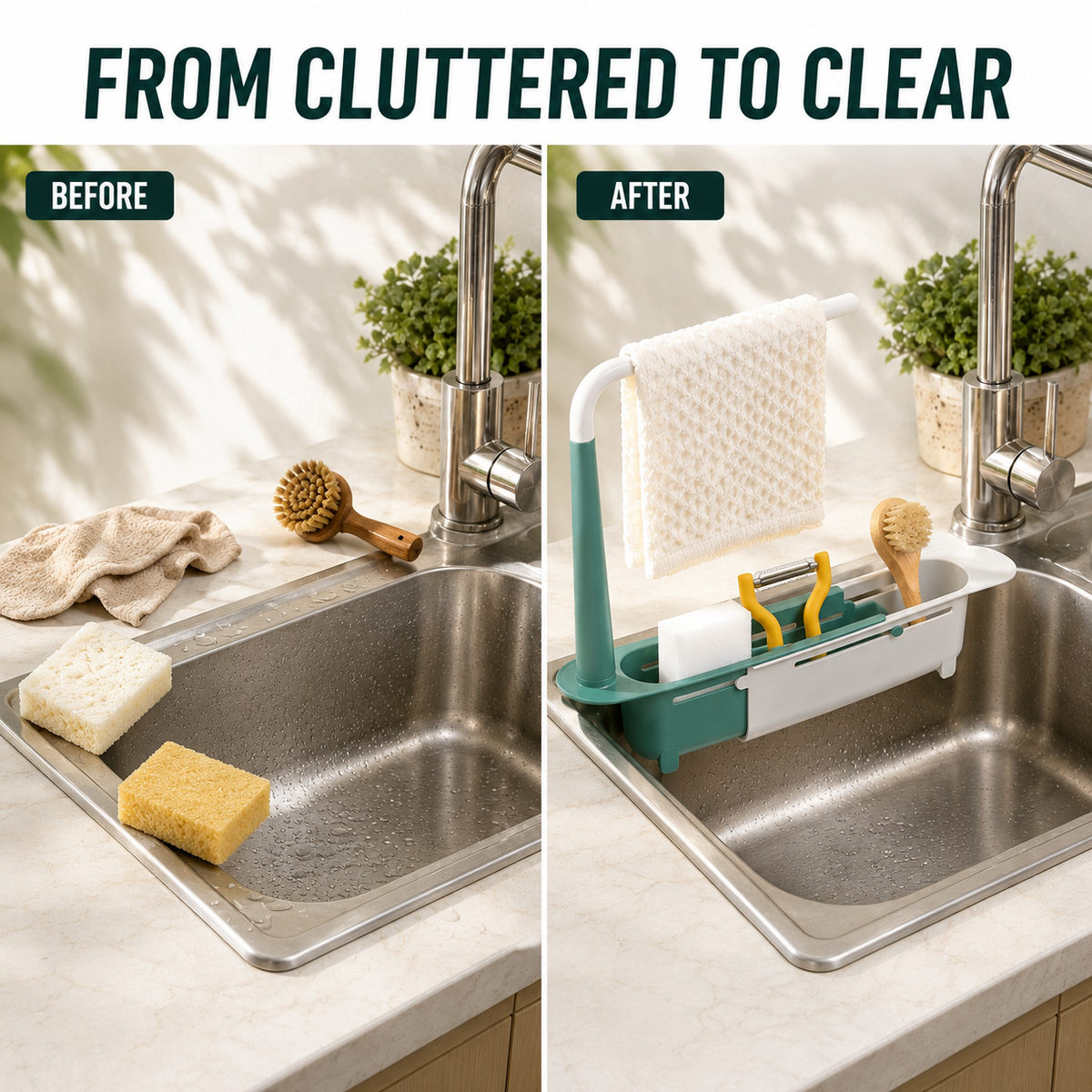 ✨ Expandable Sink Organizer Shelf 🧼