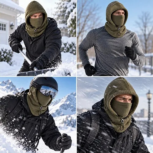 ❄️Keep Your Head, Face & Neck Warm with One Fleece Hood