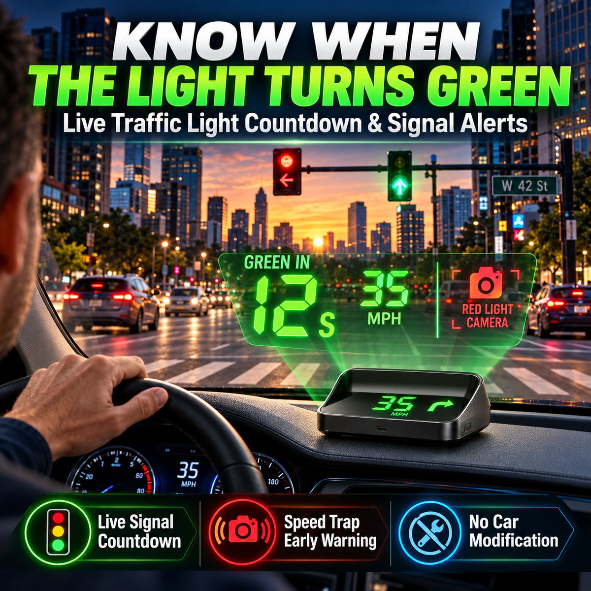 🚗GPS Head-Up Display Keeps Your Speed in Sight