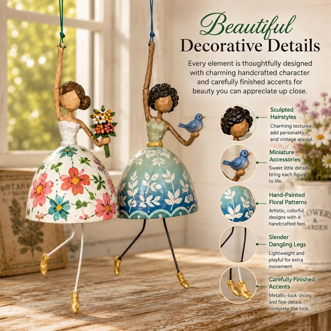 🌸Whimsical Dancing Lady Hanging Ornament — Gently Dances in the Breeze✨