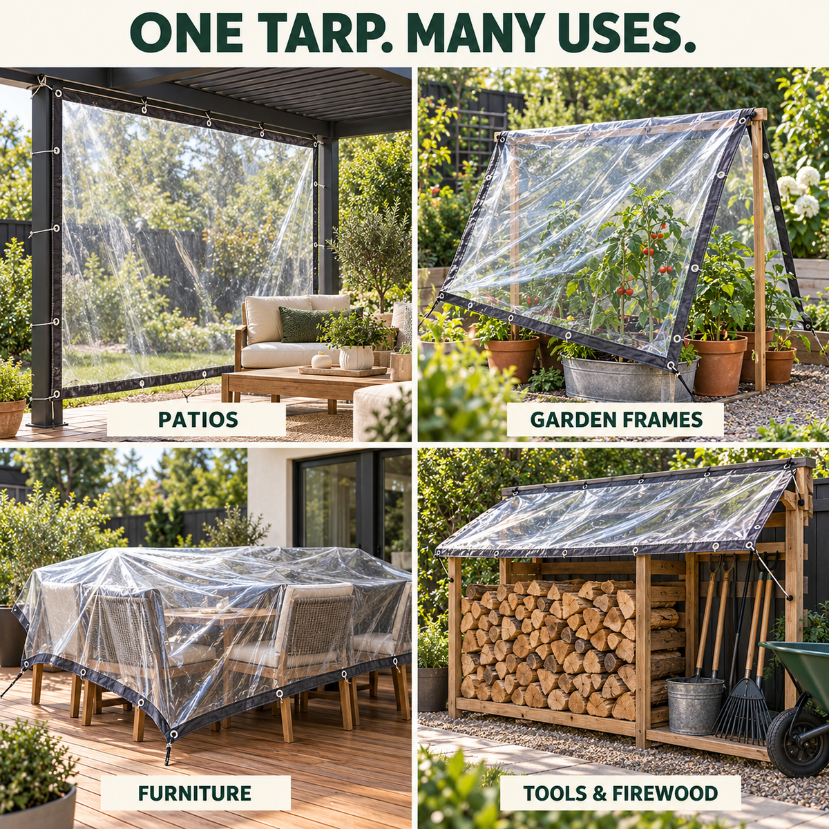 Clear Waterproof PE Tarp🛡️