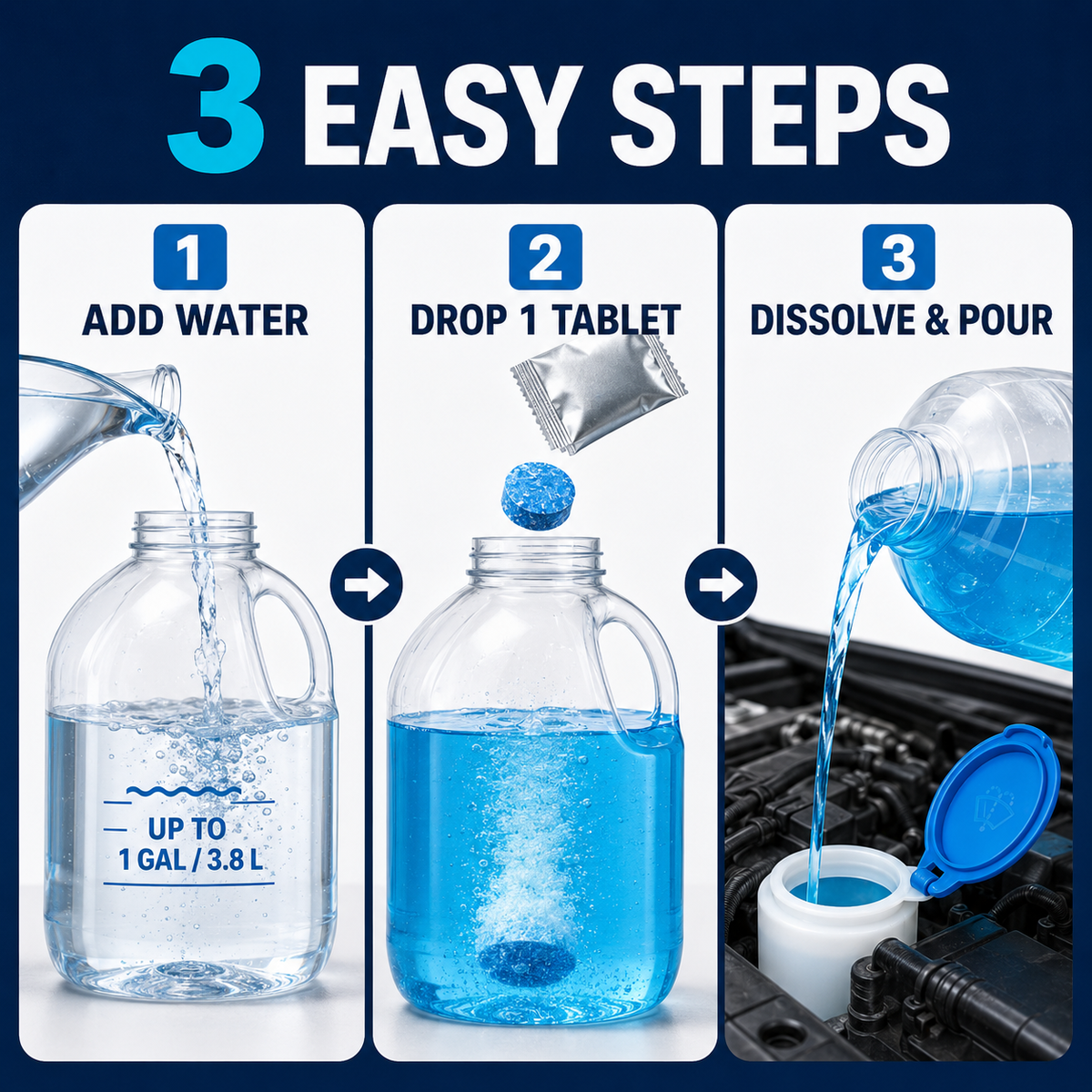 Car Windshield Washer Fluid Concentrate Tablets🚗💧