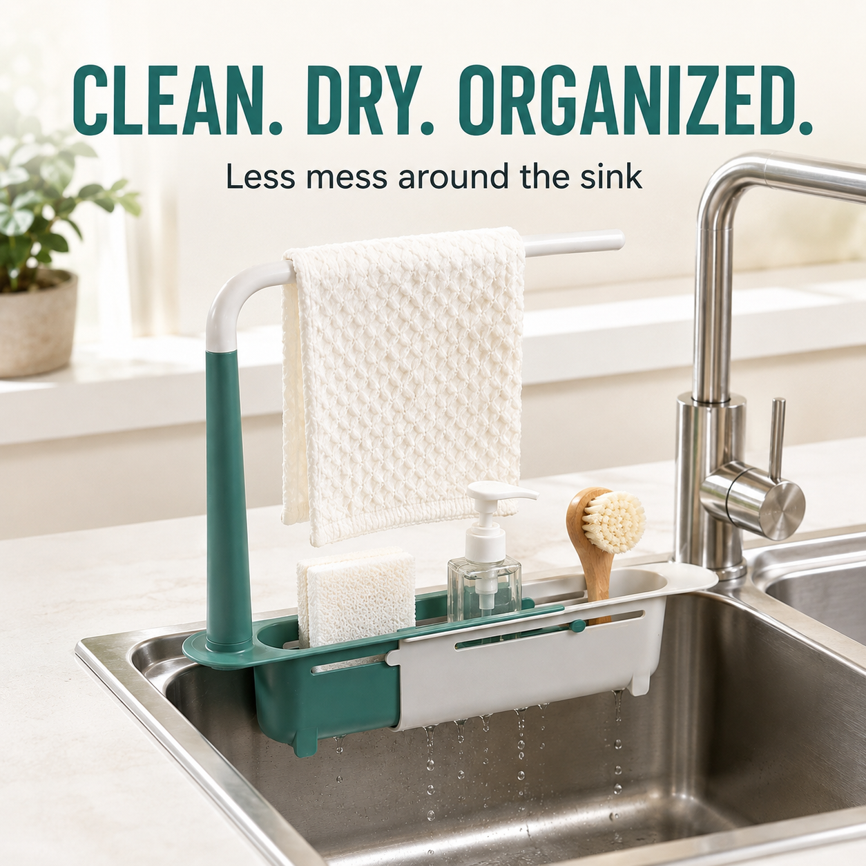✨ Expandable Sink Organizer Shelf 🧼