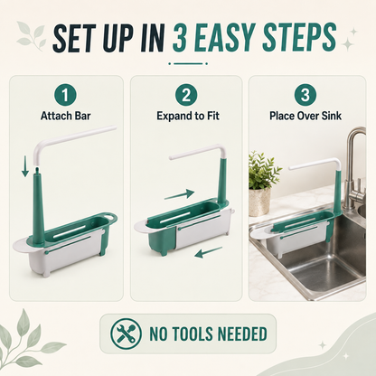 ✨ Expandable Sink Organizer Shelf 🧼