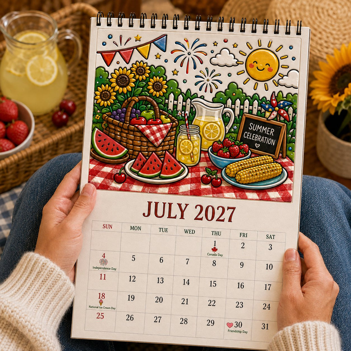 🎨Color The Year 2027: Trace-By-Groove Creative Calendar📅| Seasonal Guided Coloring Wall Calendar With Markers