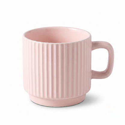 Vertical Fluted Ceramic Coffee Mug