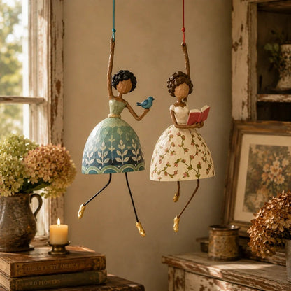 🌸Whimsical Dancing Lady Hanging Ornament — Gently Dances in the Breeze✨