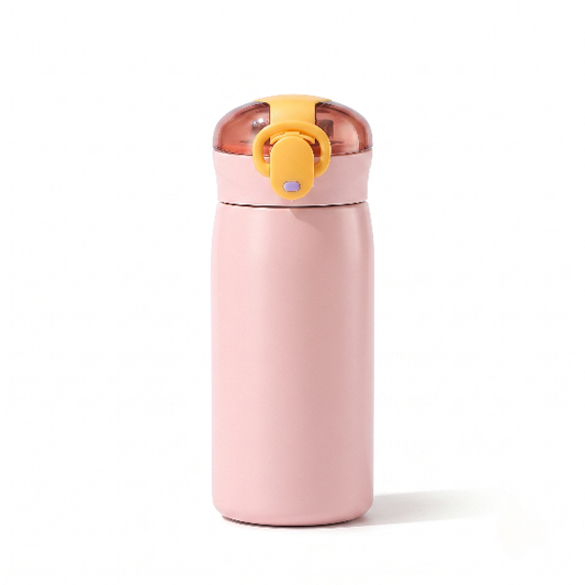 Insulated Straw Water Bottle with Flip-Top Lid.