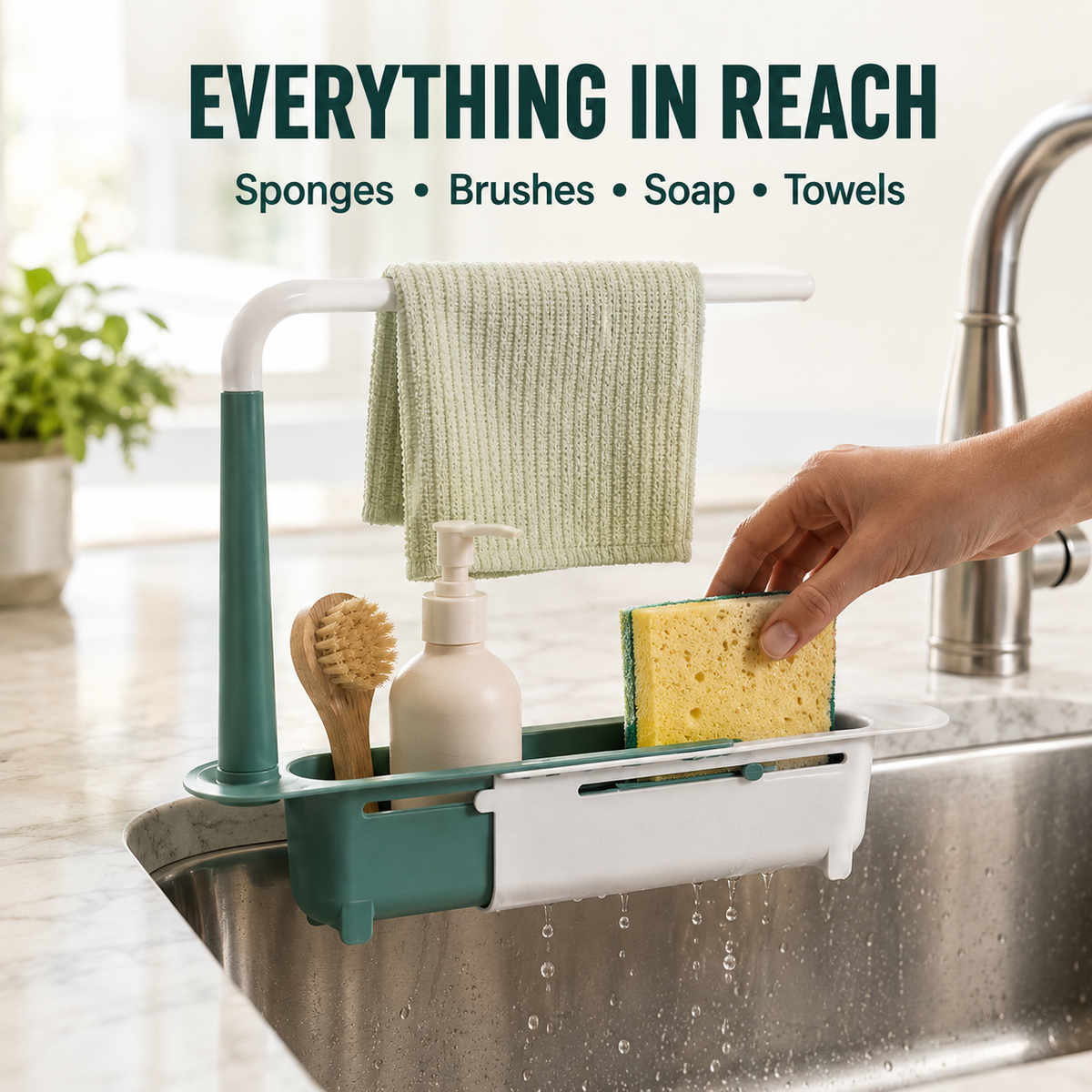 ✨ Expandable Sink Organizer Shelf 🧼