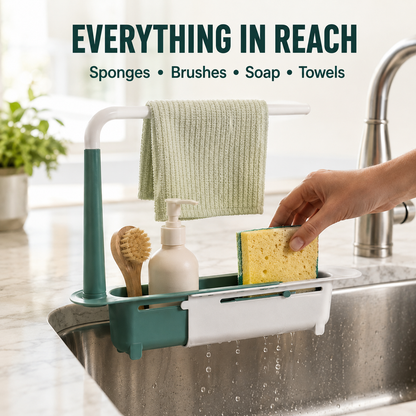 ✨ Expandable Sink Organizer Shelf 🧼