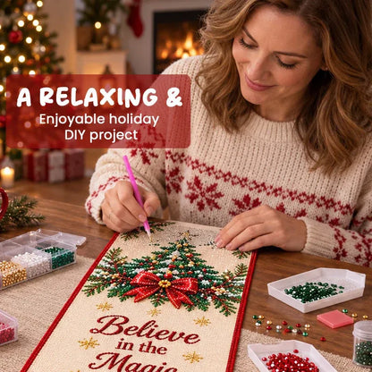 🎄✨ DIY Christmas Diamond Painting Table Runner Kit(📦Buy 2 Free Shipping)