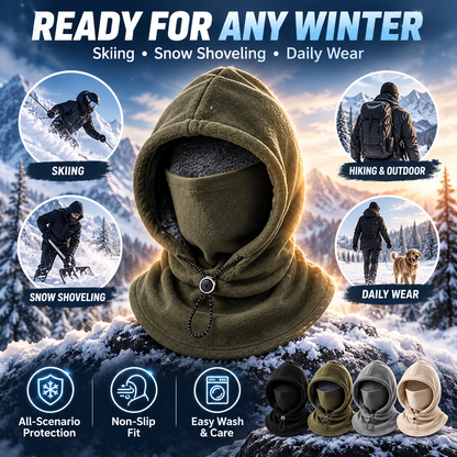 ❄️Keep Your Head, Face & Neck Warm with One Fleece Hood