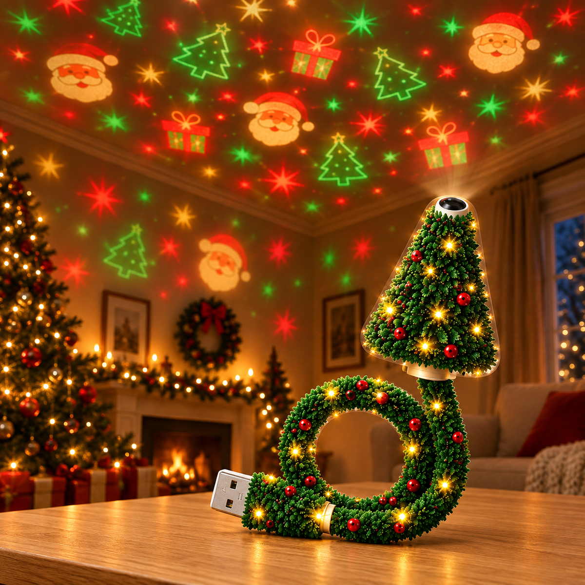 🎄 Bring Home the Christmas Party — 1 Projector, 3+3 Festive Patterns