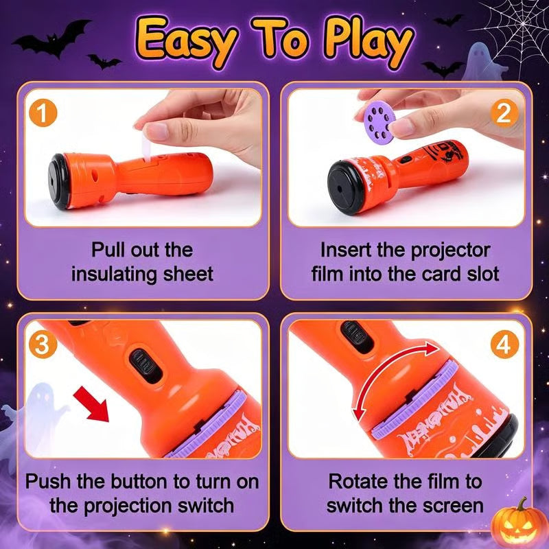 🔥 BUY 1, GET 1 FREE🎃👻Kids Halloween Christmas Projection Flashlight Toy