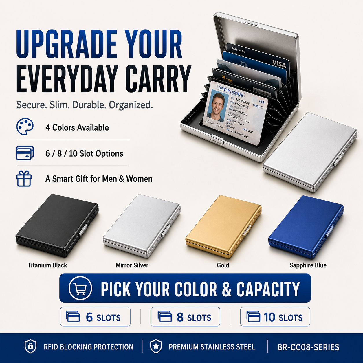 🥳2026 HOT SALE🥳💞50K+ SOLD!｜RFID Blocking Metal Card Holder🛡️
