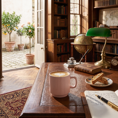 Vertical Fluted Ceramic Coffee Mug