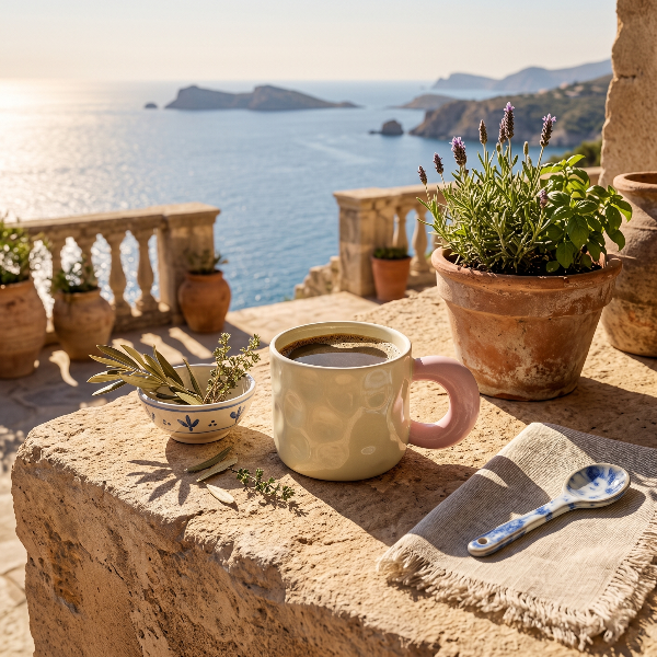 Color-Block Ceramic Mug with Big Handle