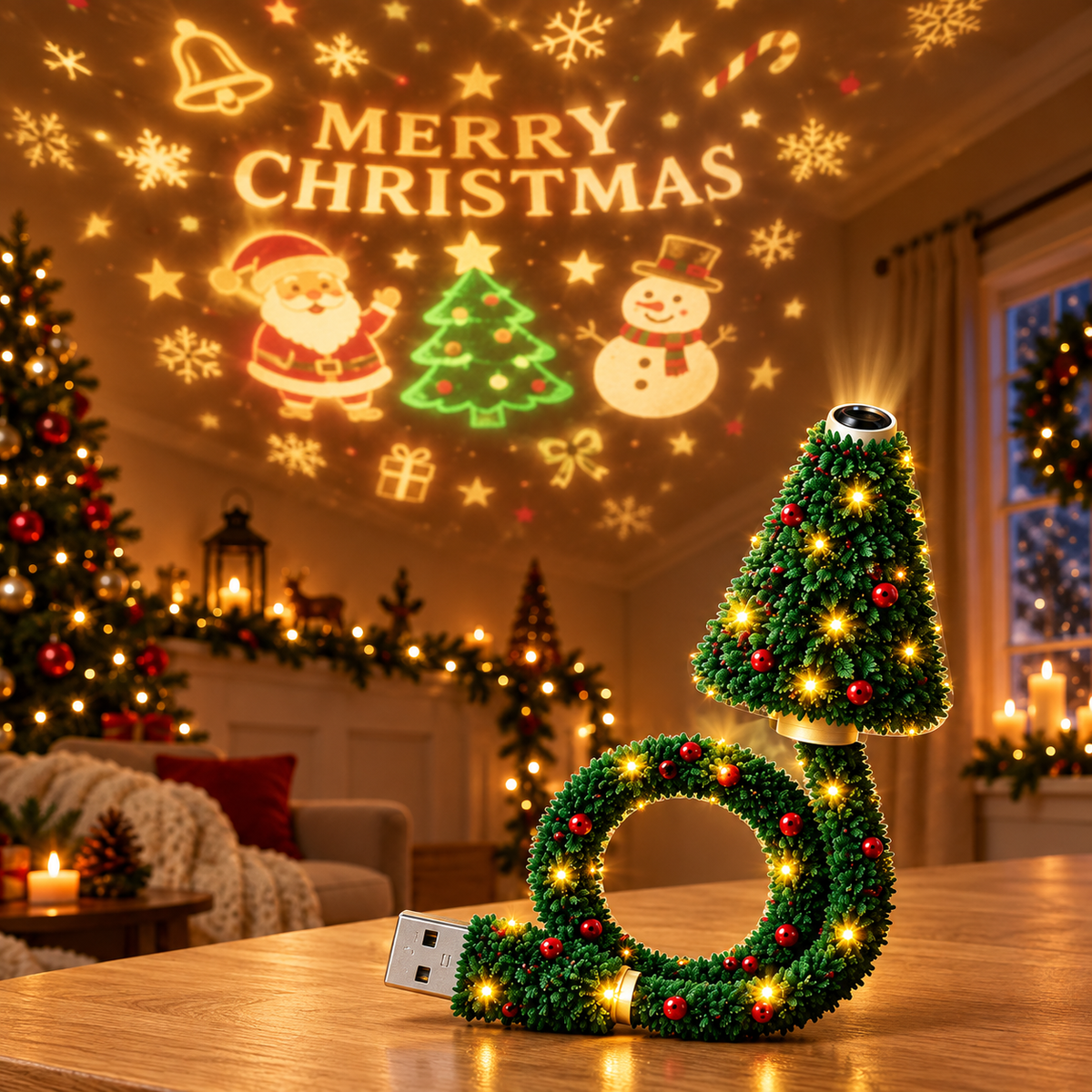 🎄 Bring Home the Christmas Party — 1 Projector, 3+3 Festive Patterns