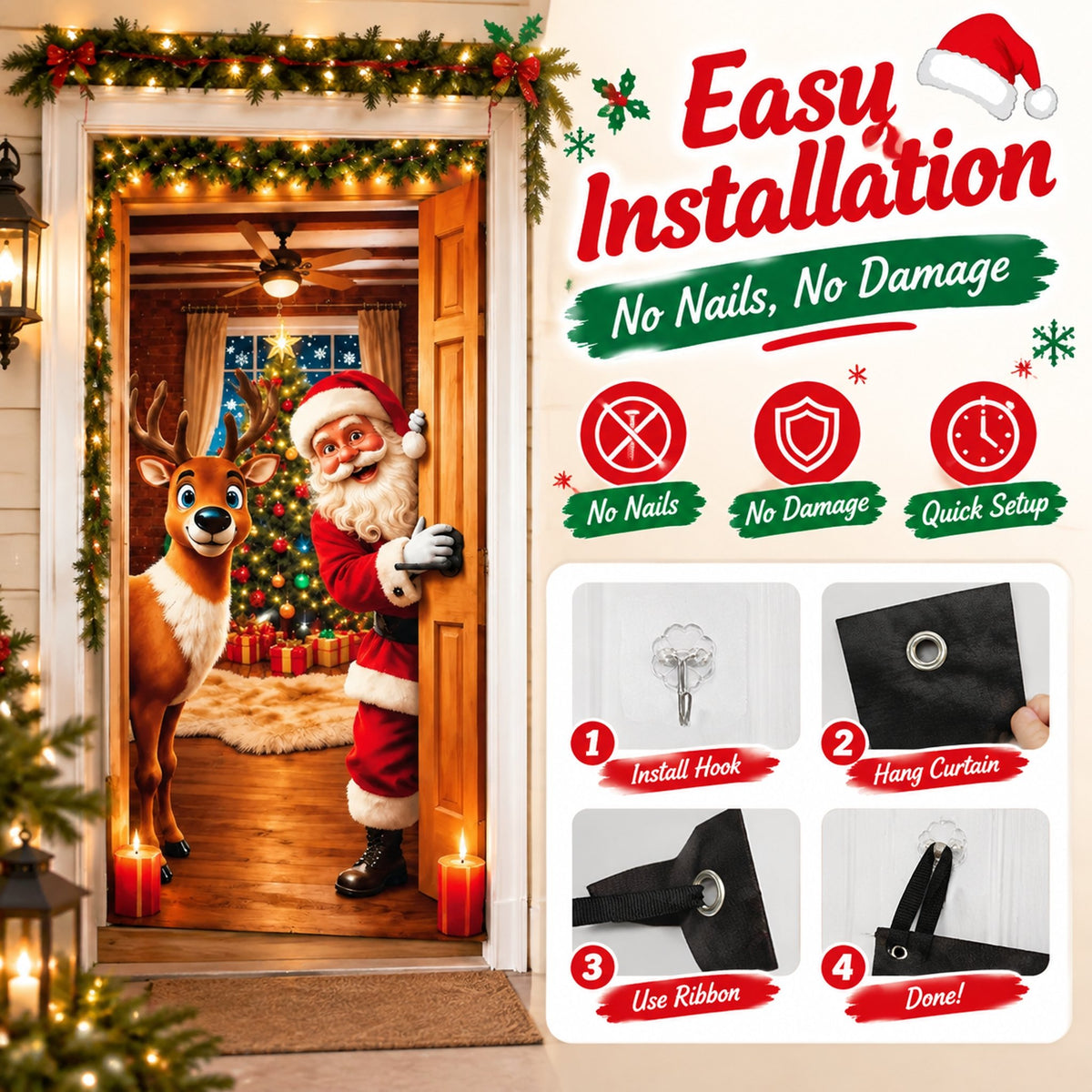 🎁 Buy 1, Get 1 FREE —  🎅Christmas door decoration banner🎉