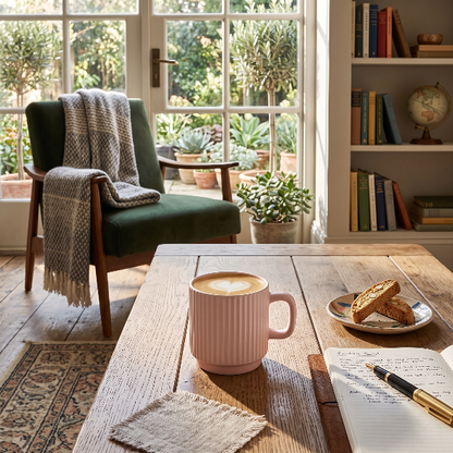 Vertical Fluted Ceramic Coffee Mug