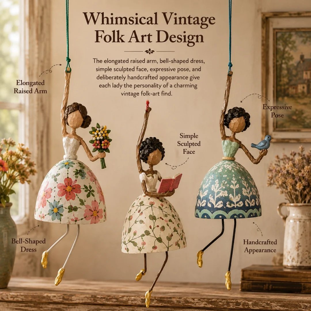 🌸Whimsical Dancing Lady Hanging Ornament — Gently Dances in the Breeze✨