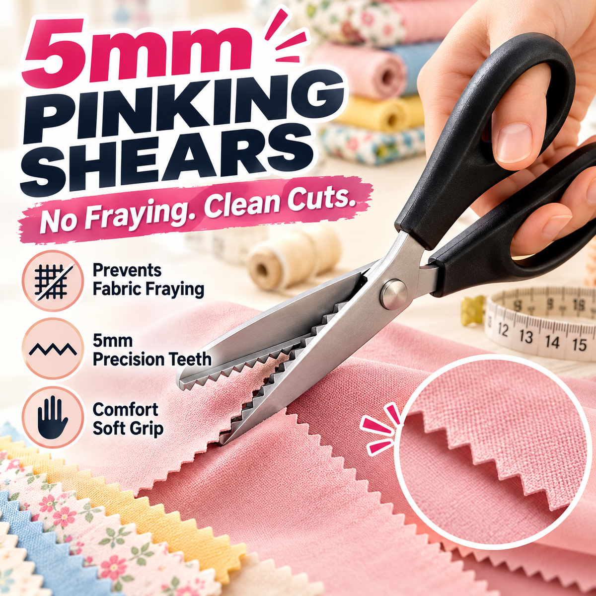 ✂️5-mm zigzag scissors for fabric and crafts