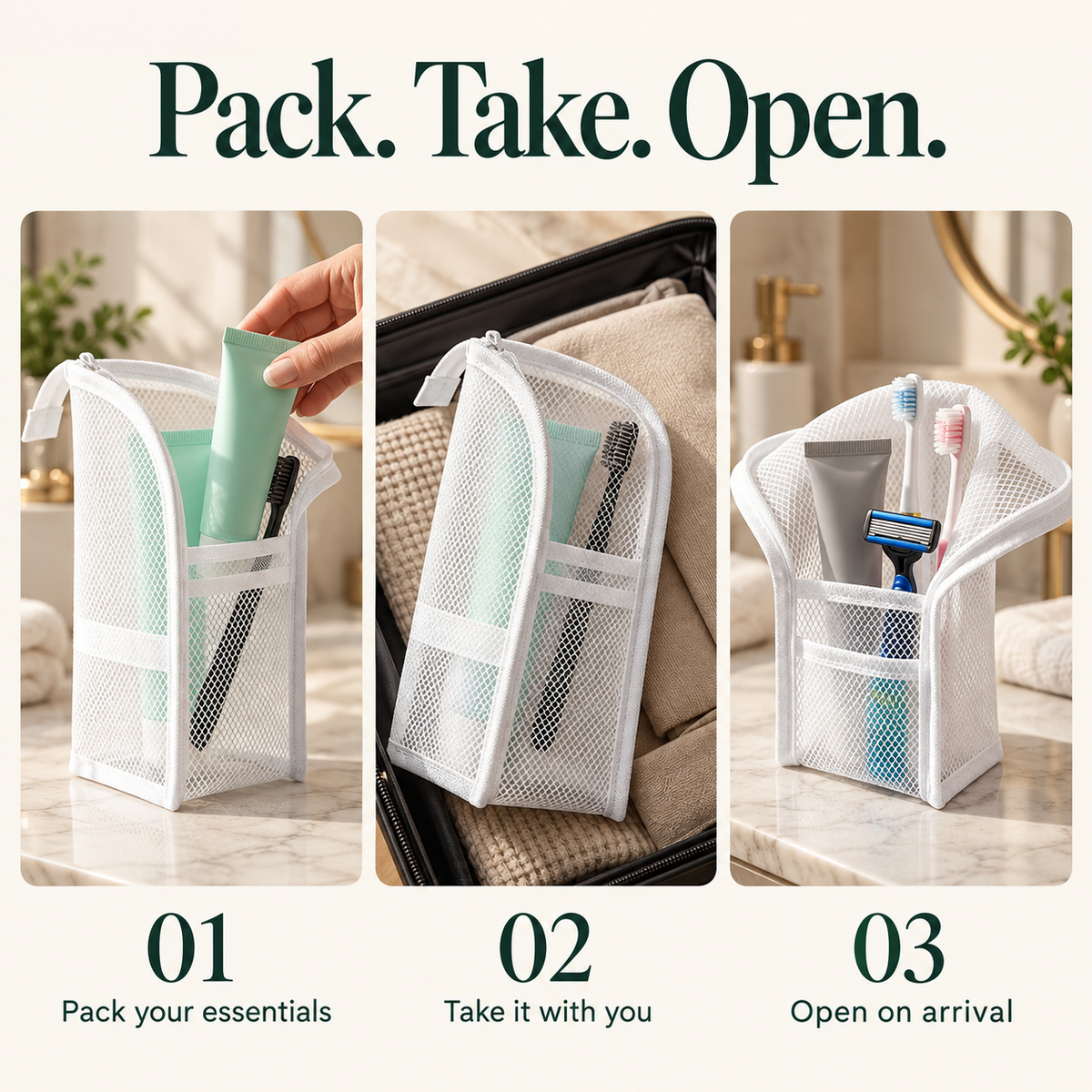 ✨ Standing Toiletry Bag — Keep Your Essentials Organized & Within Reach
