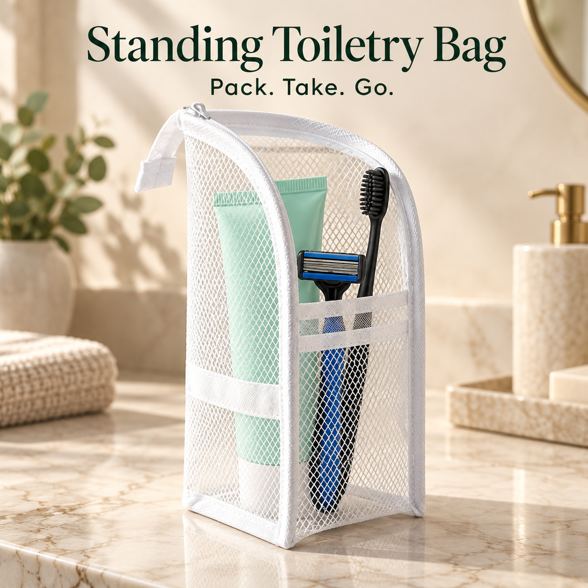 ✨ Standing Toiletry Bag — Keep Your Essentials Organized & Within Reach