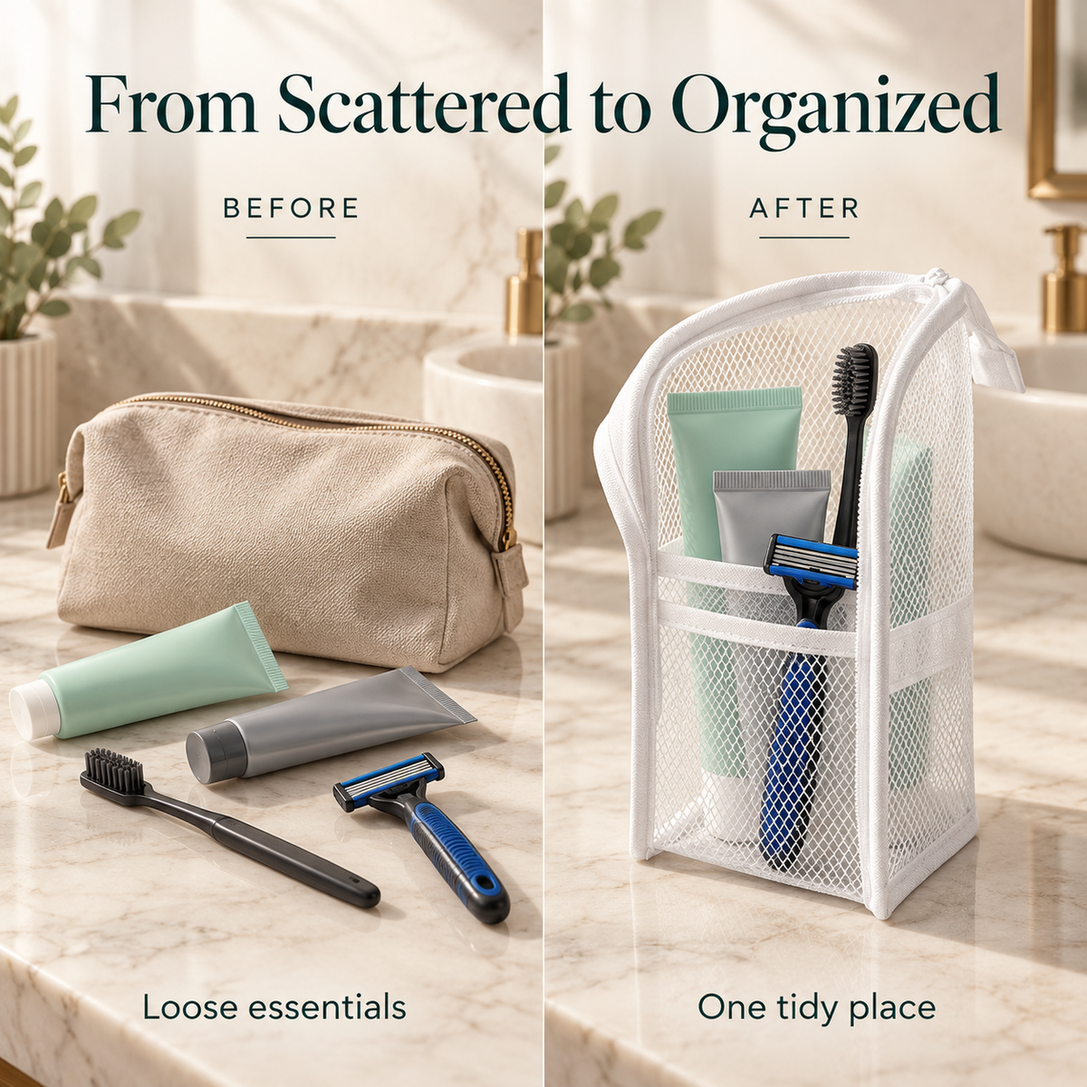 ✨ Standing Toiletry Bag — Keep Your Essentials Organized & Within Reach