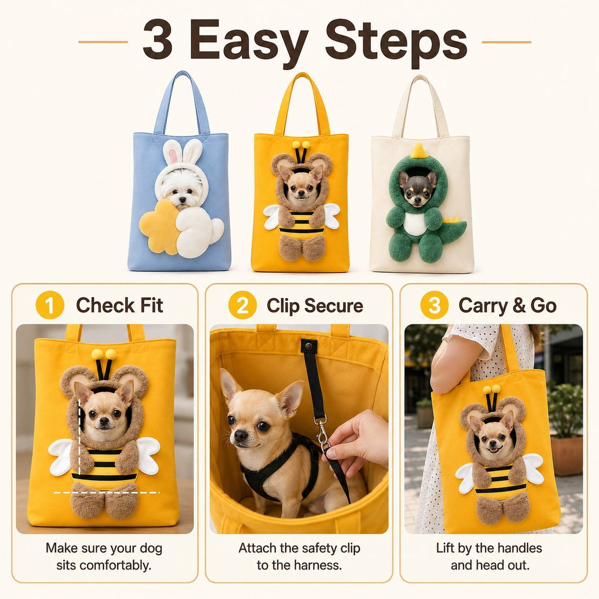⏰Cute Dew Head Shape Cat Bag - Pets Carrier Bag