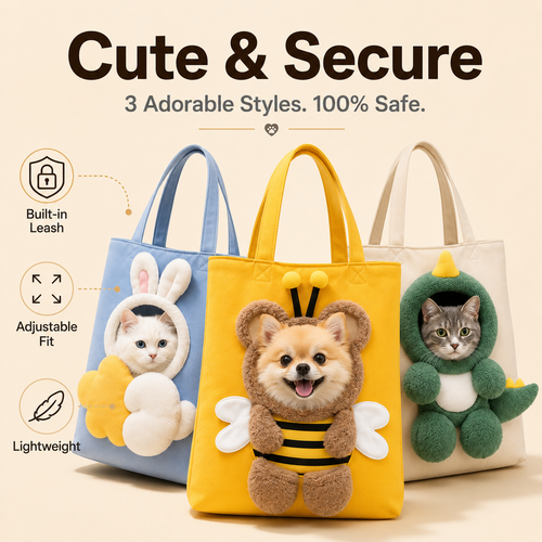 ⏰Cute Dew Head Shape Cat Bag - Pets Carrier Bag
