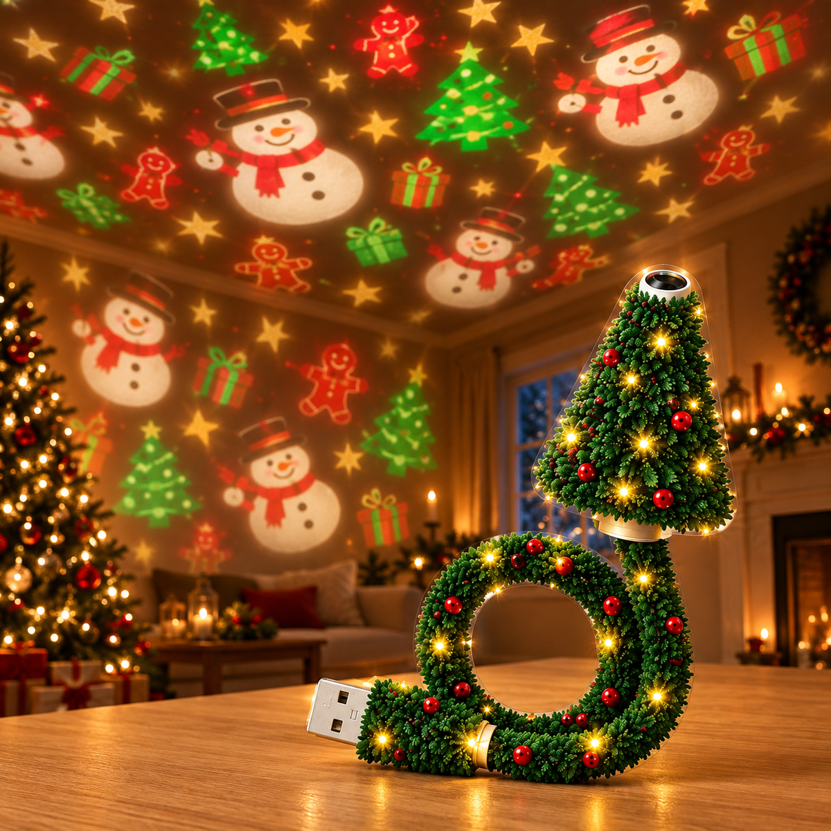 🎄 Bring Home the Christmas Party — 1 Projector, 3+3 Festive Patterns